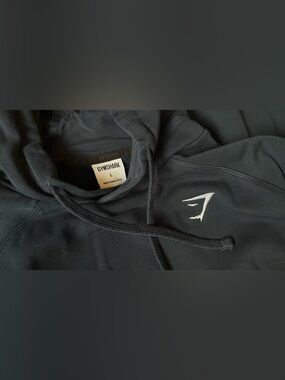 Gymshark Navy Blue Pullover Hoodie with White Logo
